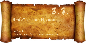 Brüszler Hiador névjegykártya